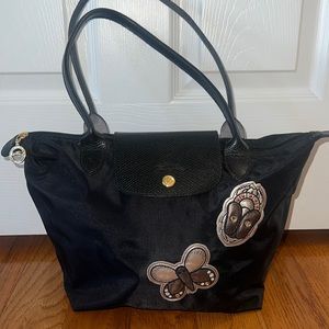 Longchamp le pliage black butterfly